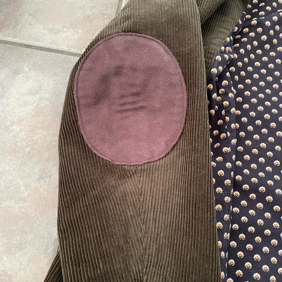 Lands End Brown/Green corduroy Women’s Blazer elbow patches Medium 10-12 - Picture 8 of 8